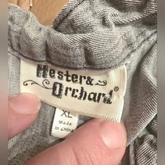 Women's Hester & Orchard Gray Fringe Button Down Shirt Size XL - Picture 6 of 9